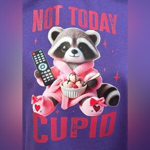 NEW Purple Graphic T-Shirt with Raccoon Design